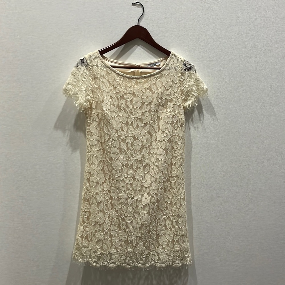 Dex Cream White Lace Dress - Women’s US S